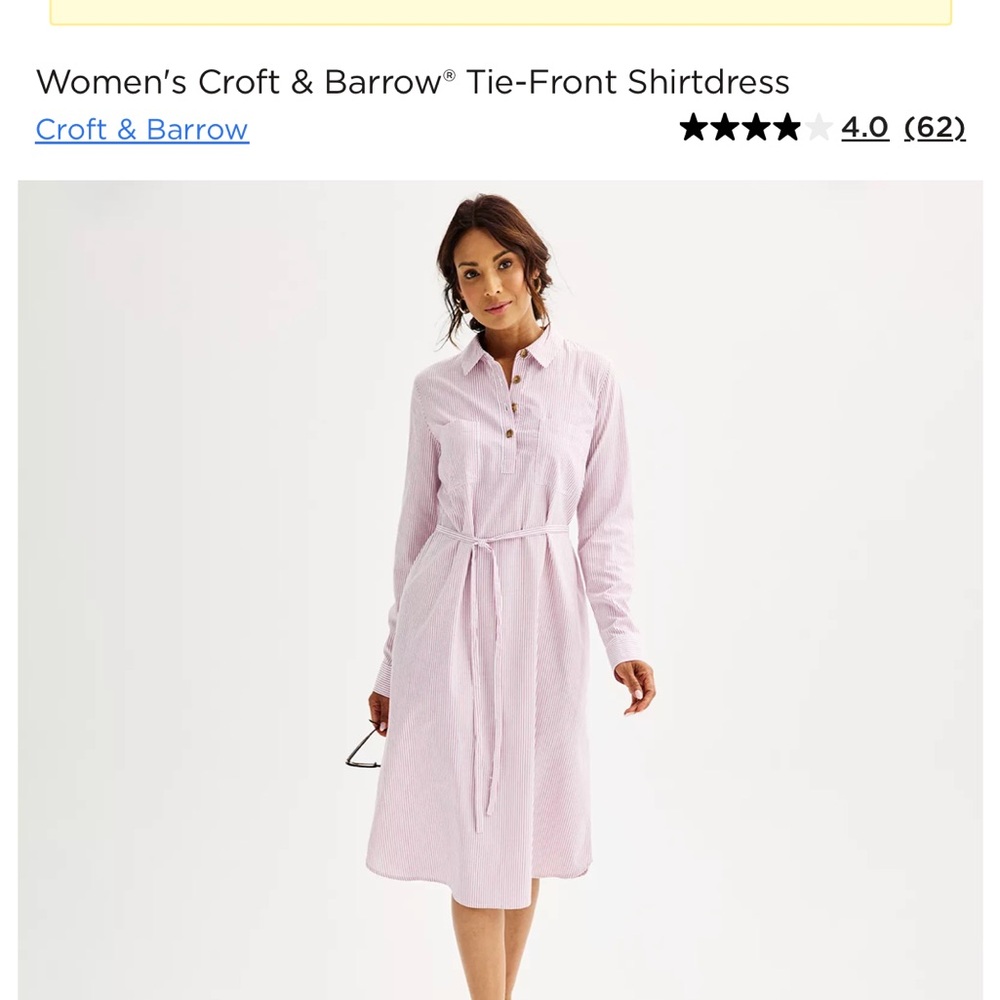 Croft & Barrow Pink Tie-Front Robe